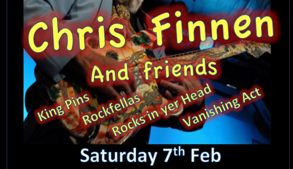 Get Your Rock Blues On And Support The “Beat This” Cancer Council of SA Fundraiser With Chris Finnen And Band, King Pins, RockFellas, Rocks In Yer Head And Vanishing Act: Sat Feb 7 At The Arts Centre, Port Noarlunga.