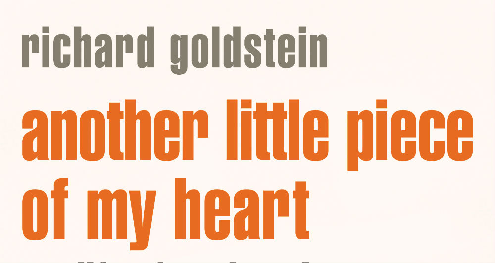 Another Little Piece Of My Heart Header - Richard Goldstein - Allen and Unwin - The Clothesline